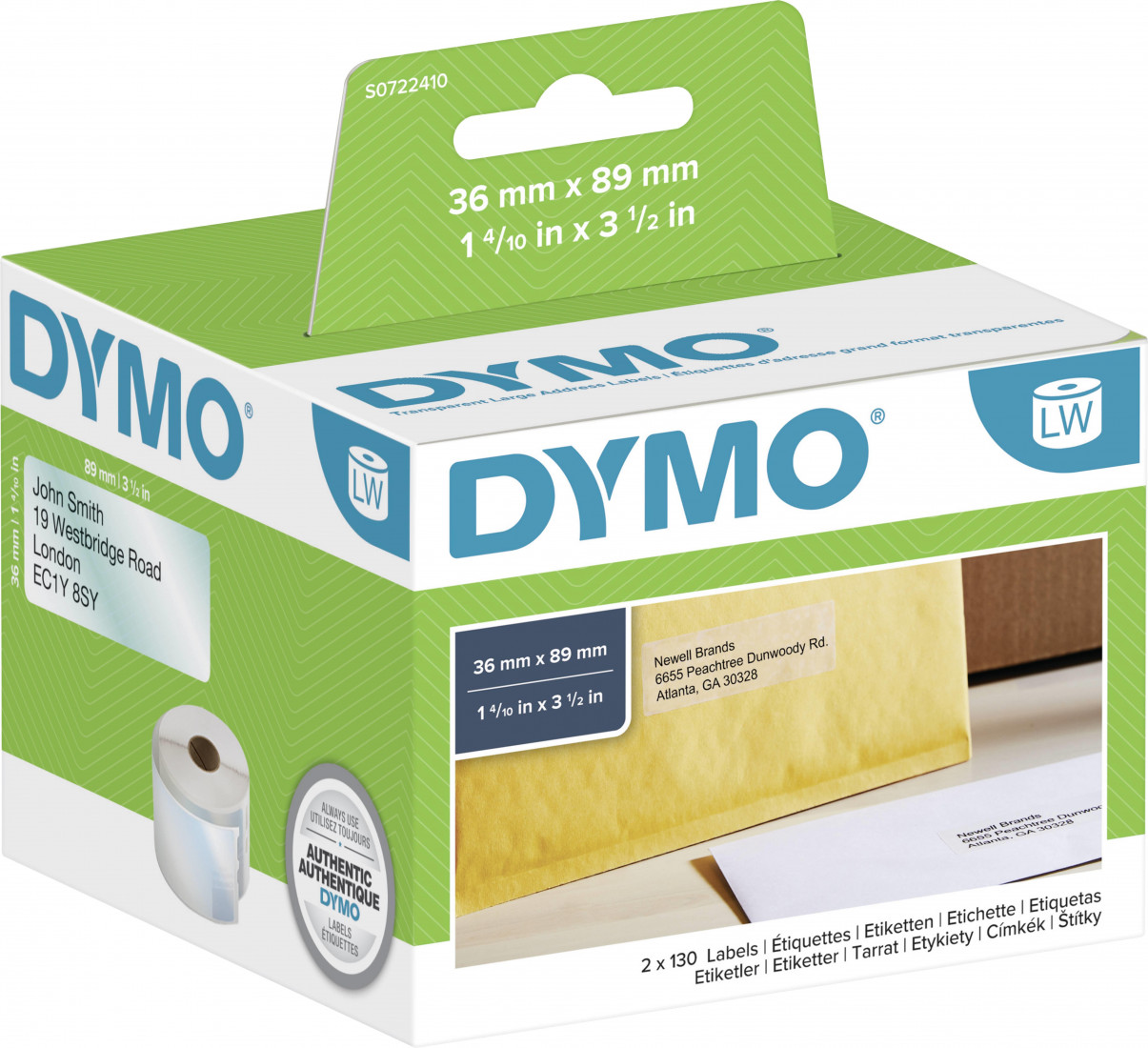 DYMO 99013 LW LARGE ADDRESS LABEL PLASTIC 8,9x3,6cm S0722410