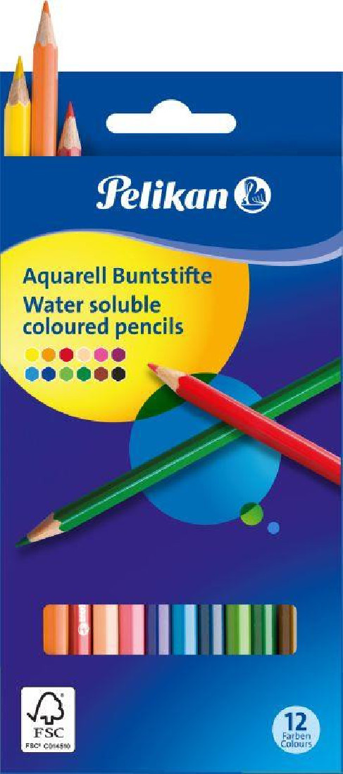 Pelikan Aquarell Buntstifte  Water Soluble Coloured Pencils 12 pieces 700153
