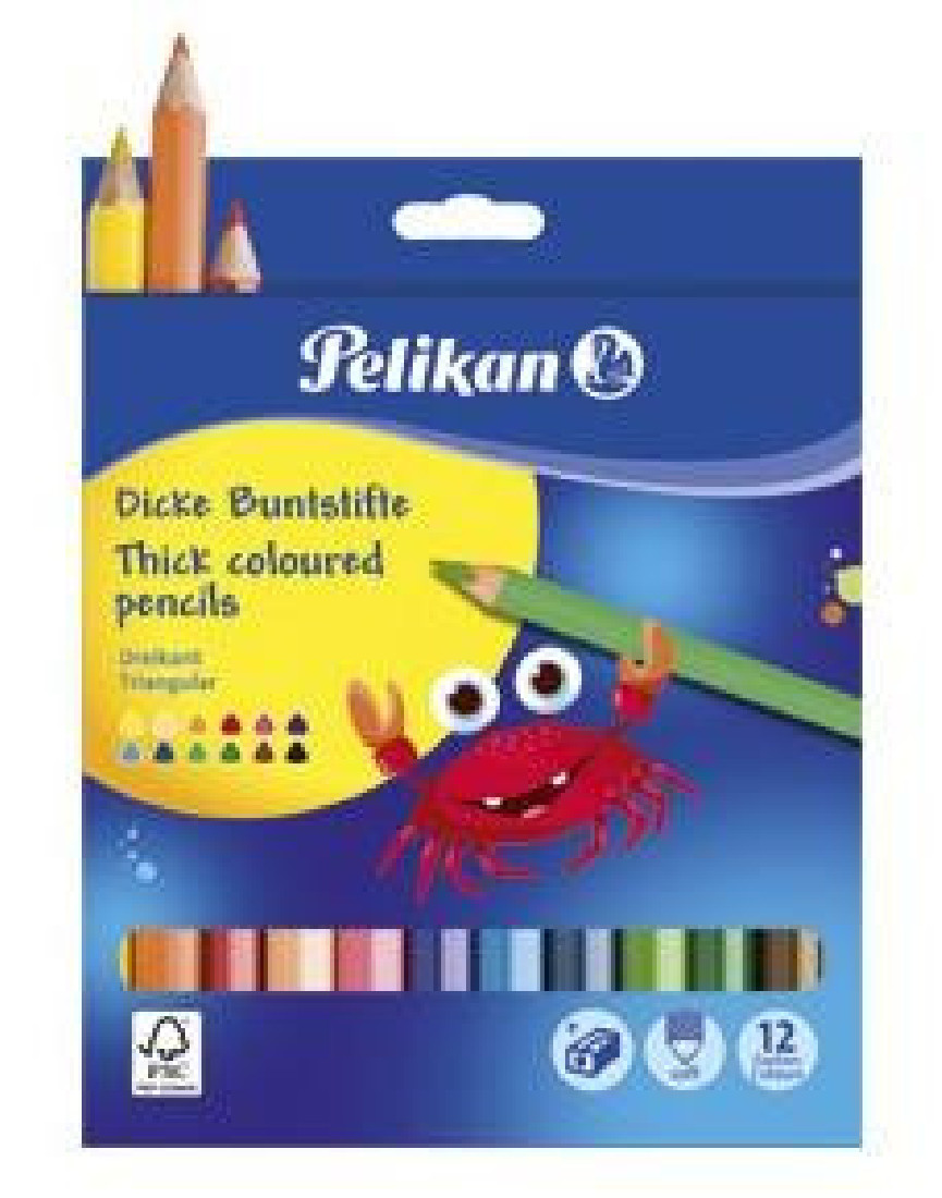 Pelikan Dicke Buntstifte  Thick Coloured Pencils 12 pieces 700160