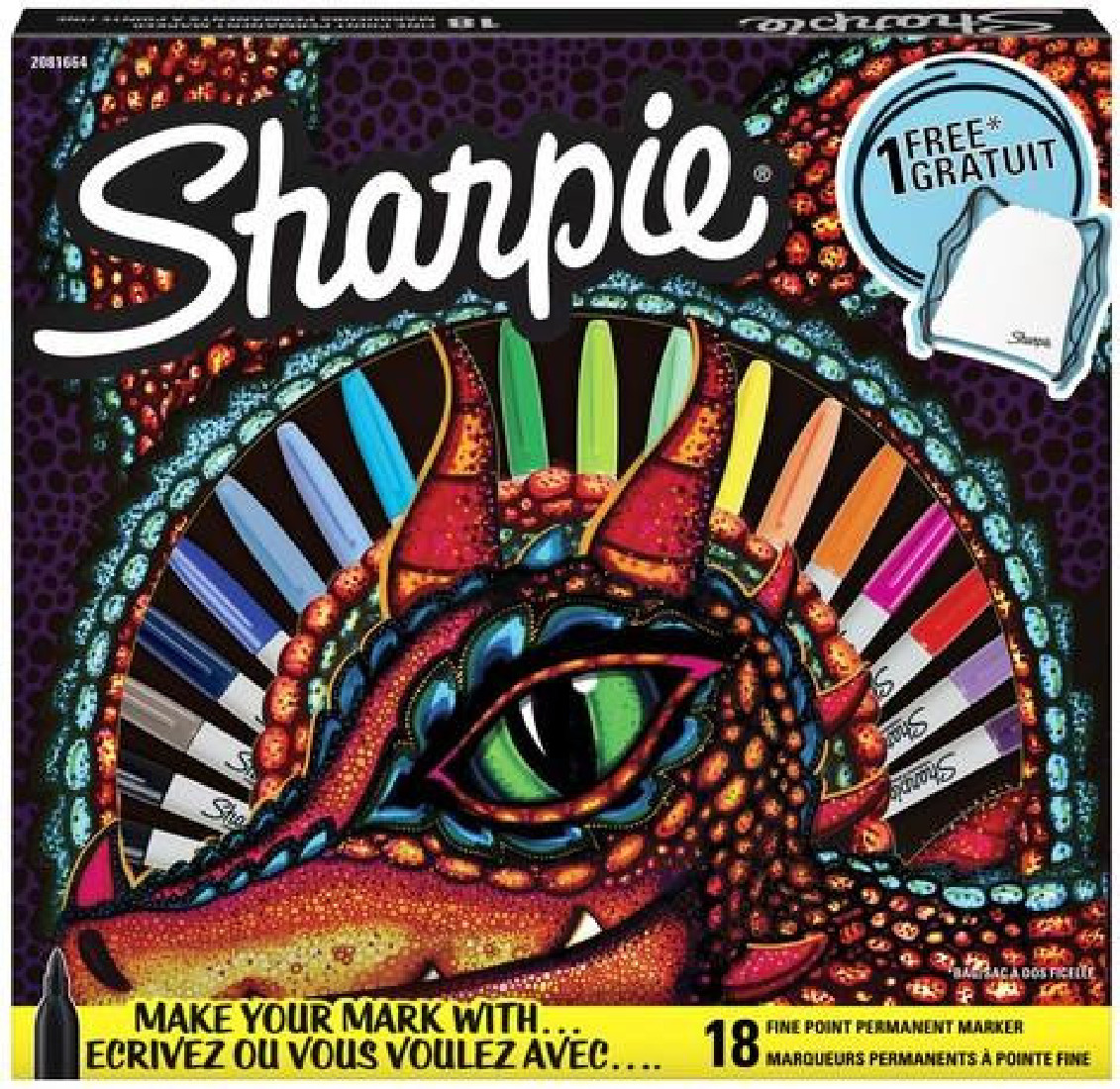 SHARPIE MARKERS ASSORTED BOX 18 TEM. FINE POINT WITH SPORTBAG GIFT
