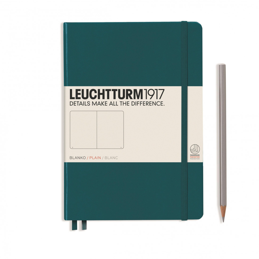 Leuchtturm 1917 Notebook A5 Pacific Green Plain Hard Cover