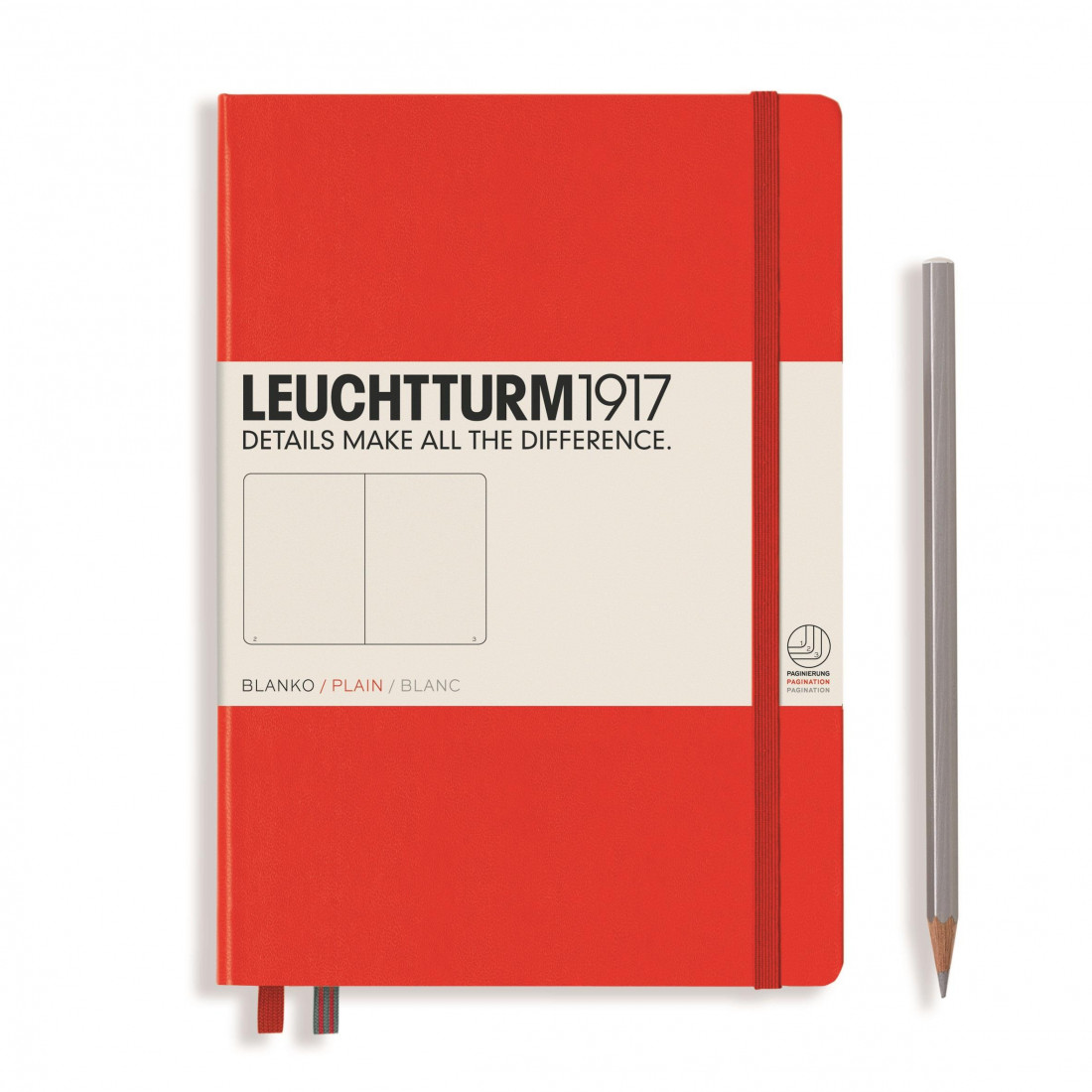 Leuchtturm 1917 Notebook A5 Red Plain Hard Cover