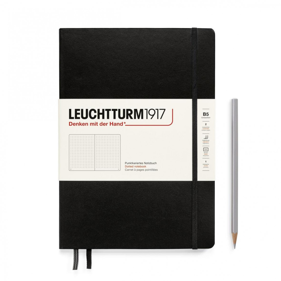 Leuchtturm 1917 Notebook B5 Black Dotted Hard Cover