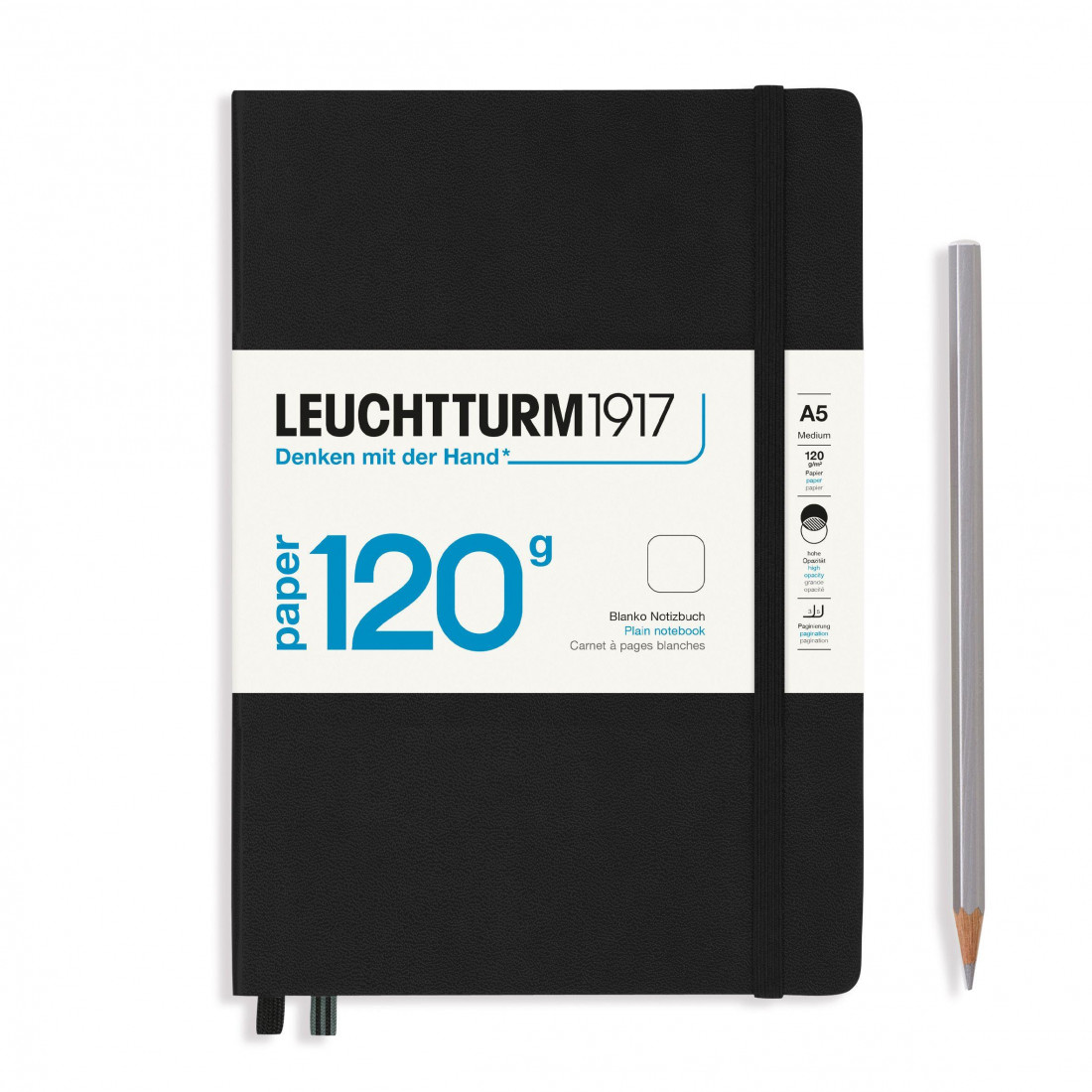 Leuchtturm 1917 Notebook A5 Edition 120g Black Plain Hard Cover