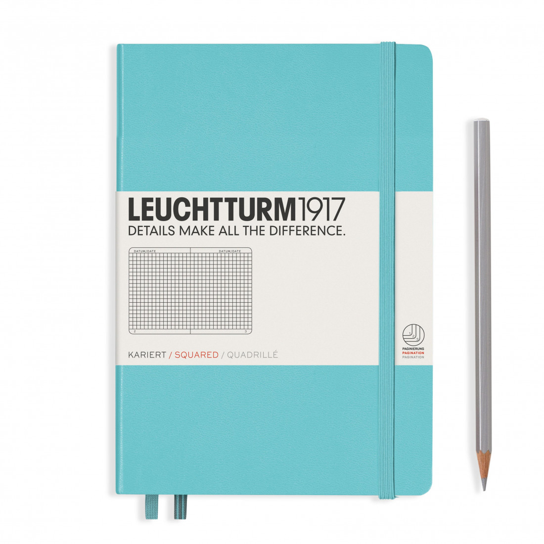 Leuchtturm 1917 Notebook A5 Aquamarine Squared Hard Cover