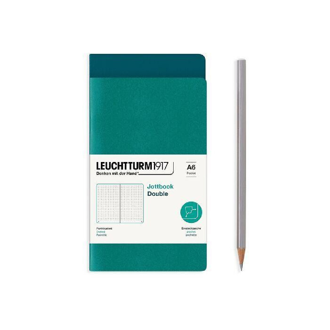 Leuchtturm 1917 Jottbook Double A6 Emerald and Pacific Green Dotted