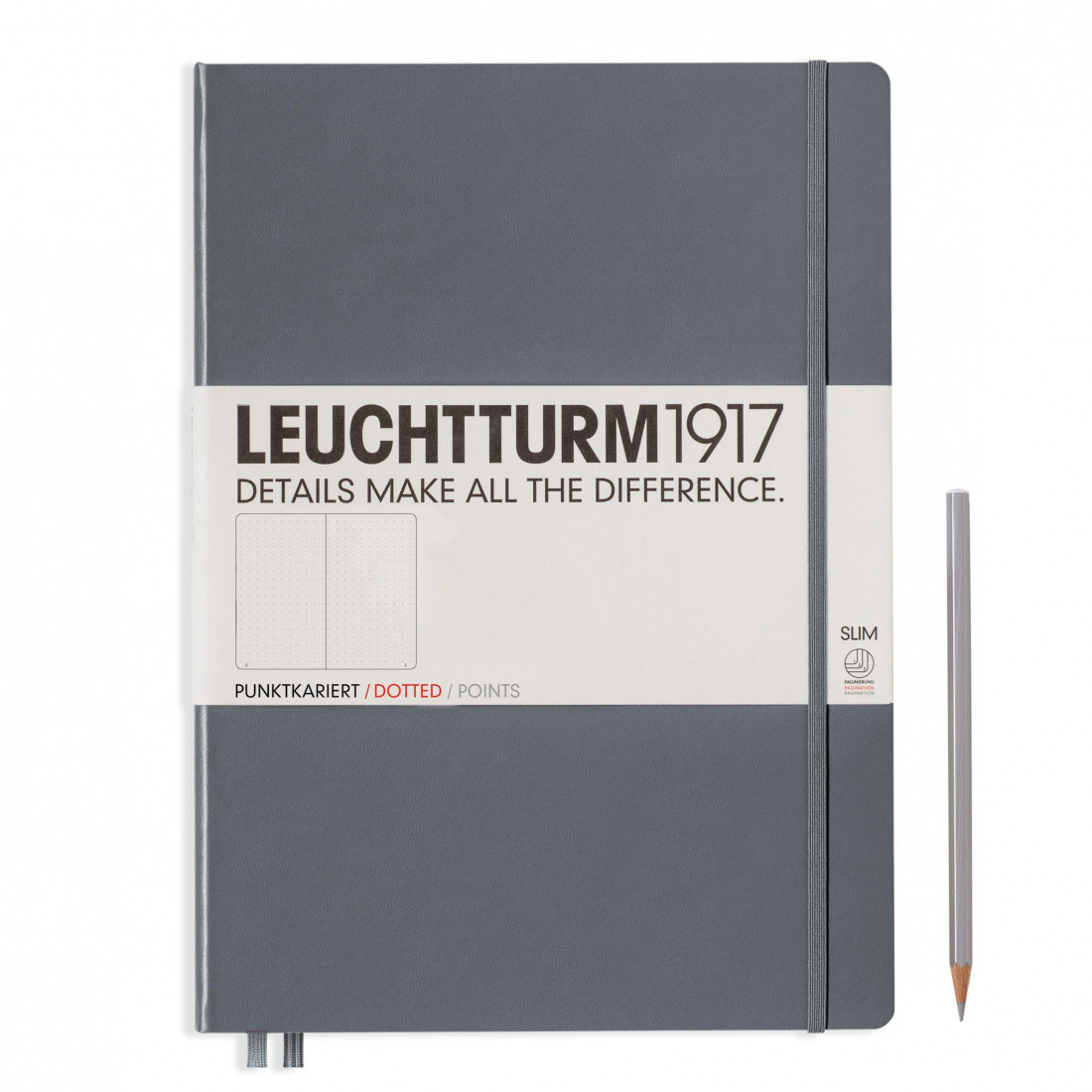 Leuchtturm 1917 Notebook A4 plus Anthracite Dotted  Hard Cover