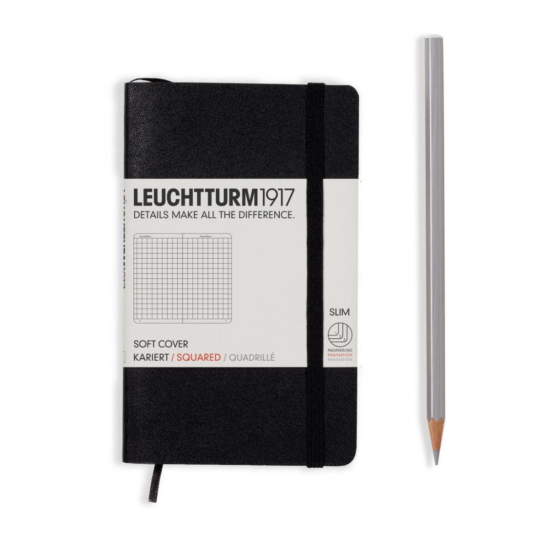 Leuchtturm 1917 Notebook A6 Black Squared Soft Cover