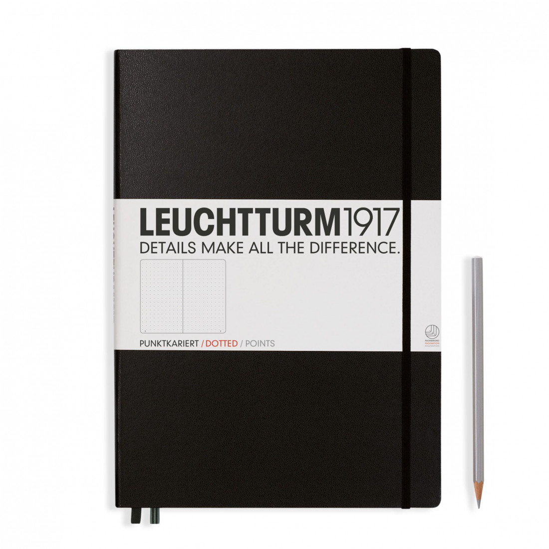 Leuchtturm 1917 Notebook A4 plus Black Dotted  Hard Cover