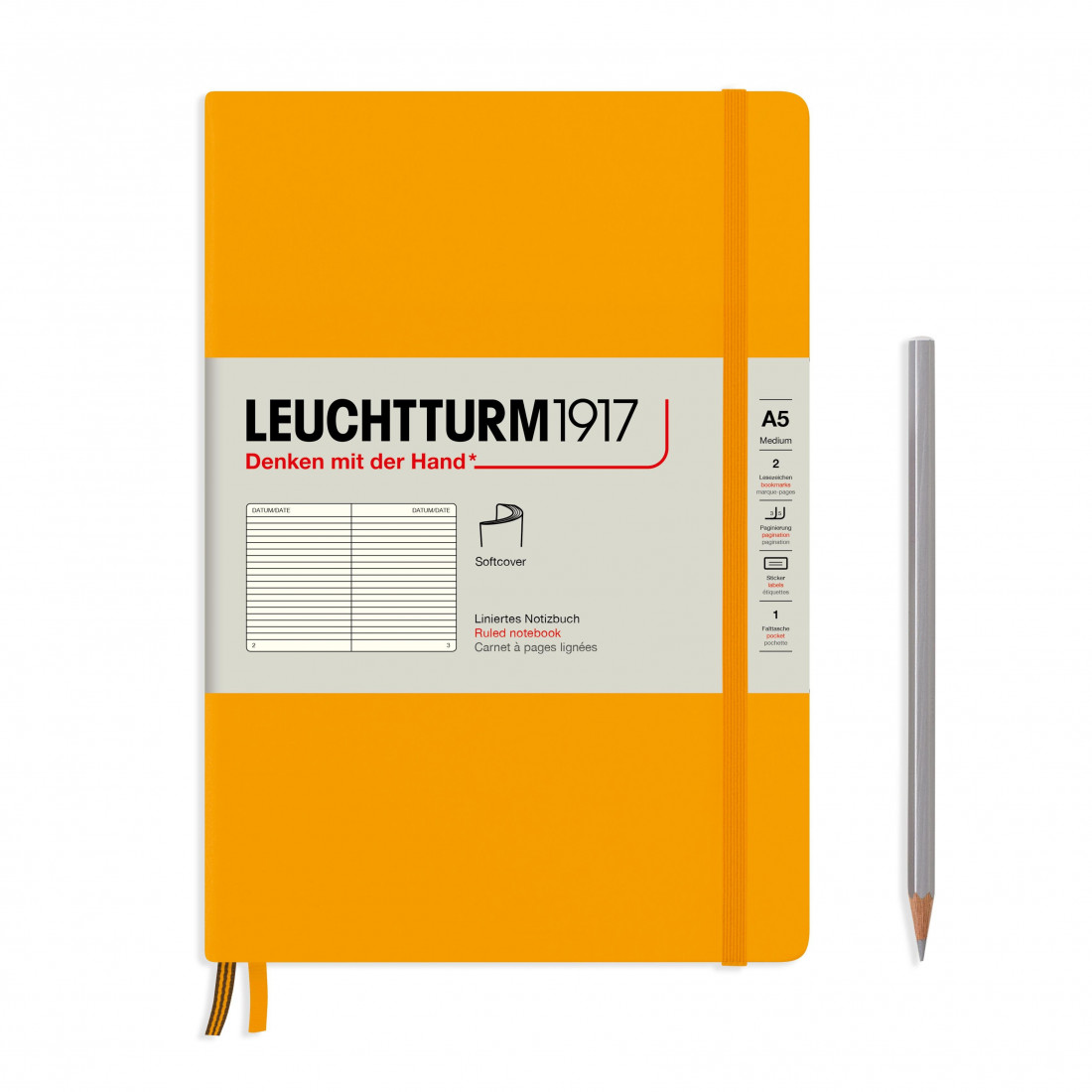 Leuchtturm 1917 Notebook A5 Risinh Sun Ruled Soft Cover