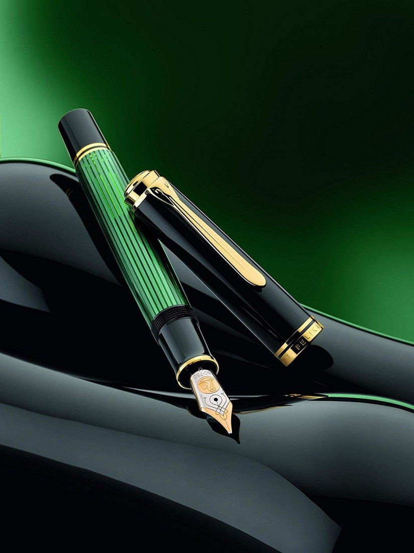 Pelikan Souveran M1000 Green Black  Fountain Pen (F,M,B) nib
