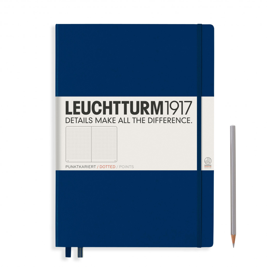 Leuchtturm 1917 Notebook A4 plus Blue Navy Dotted  Hard Cover