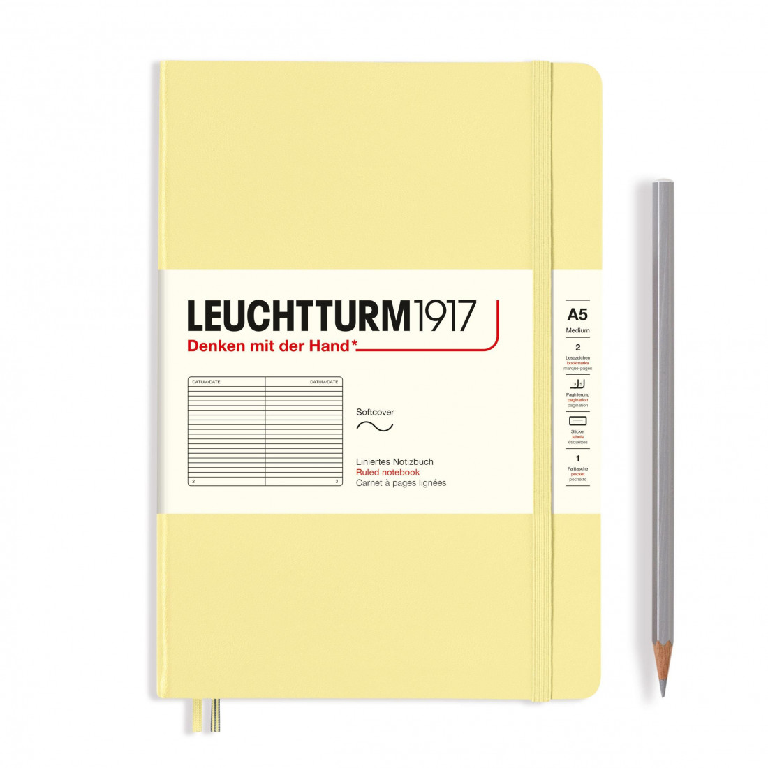 Leuchtturm 1917 Notebook A5 Vanilla Ruled Soft Cover