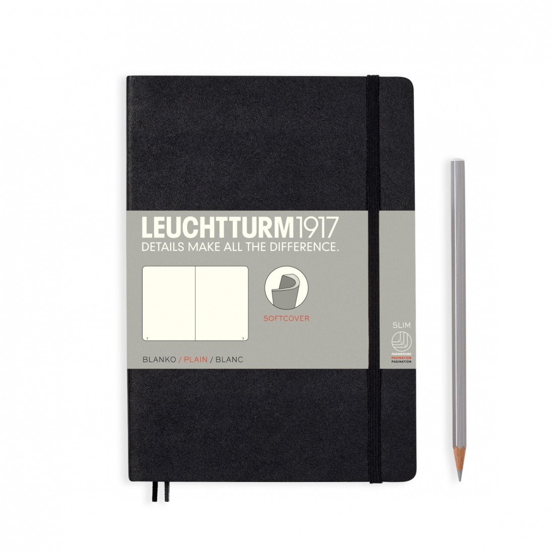 Leuchtturm 1917 Notebook A5 Black Plain Soft Cover