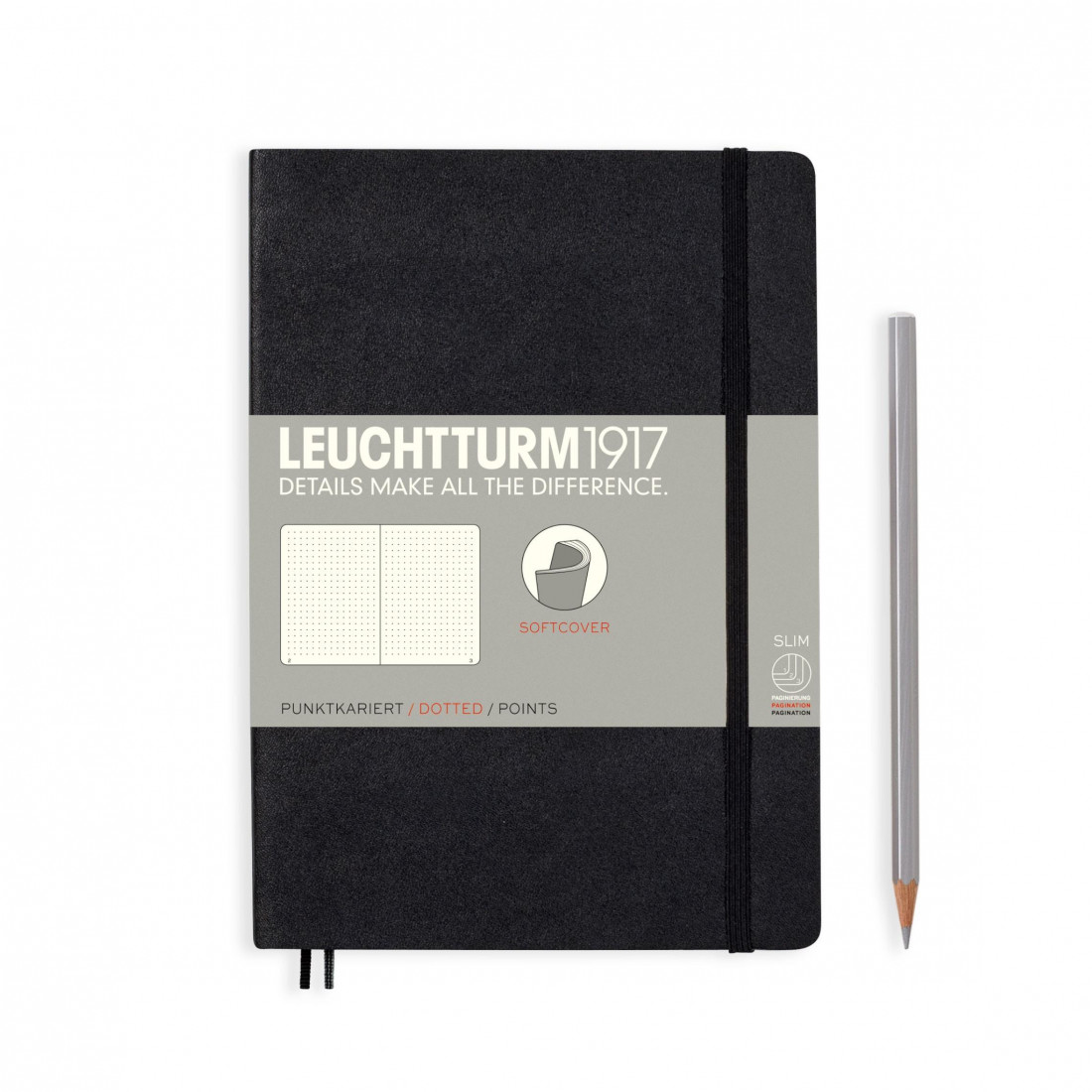 Leuchtturm 1917 Notebook A5 Black Dotted Soft Cover