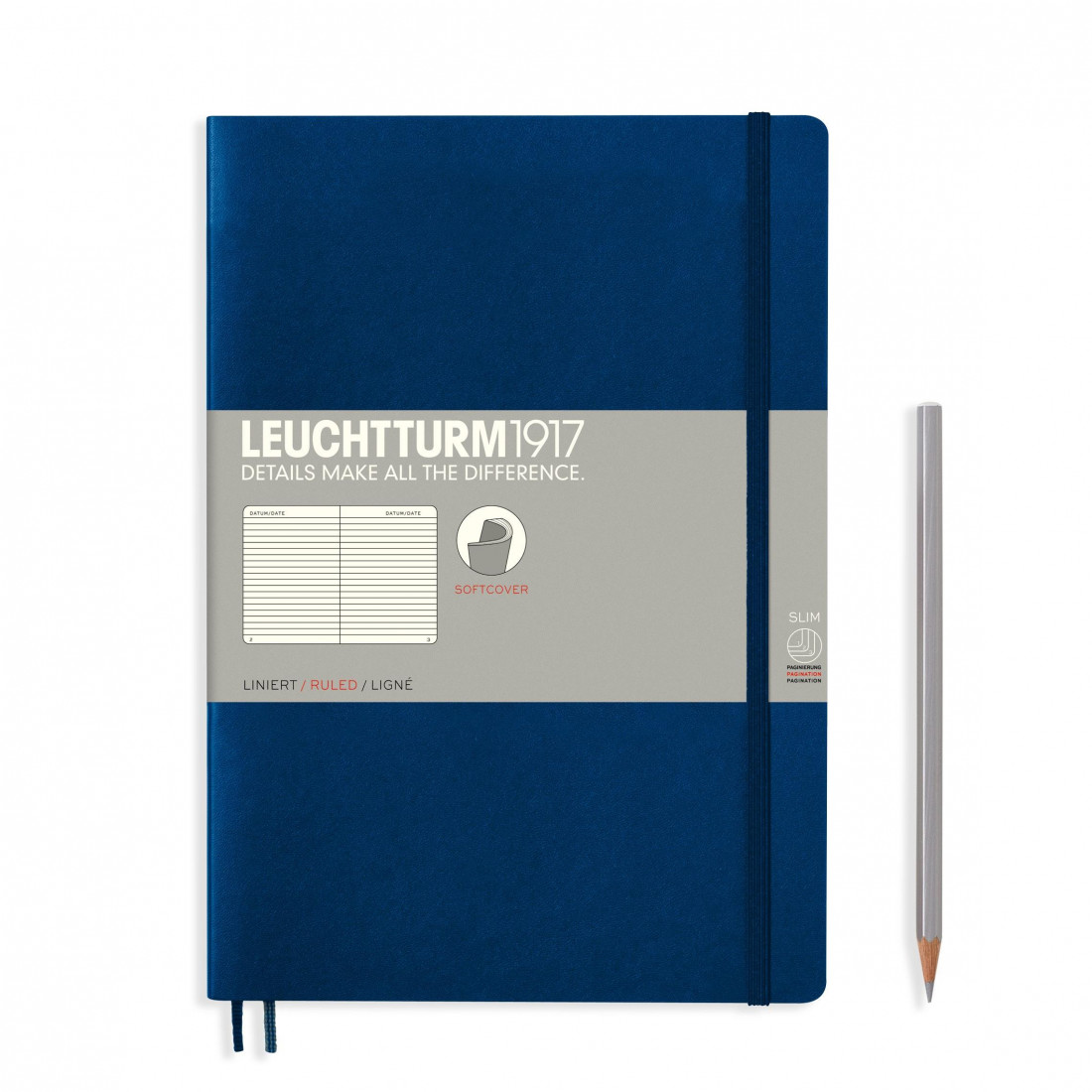 Leuchtturm 1917 Notebook B5 Navy Ruled Soft Cover