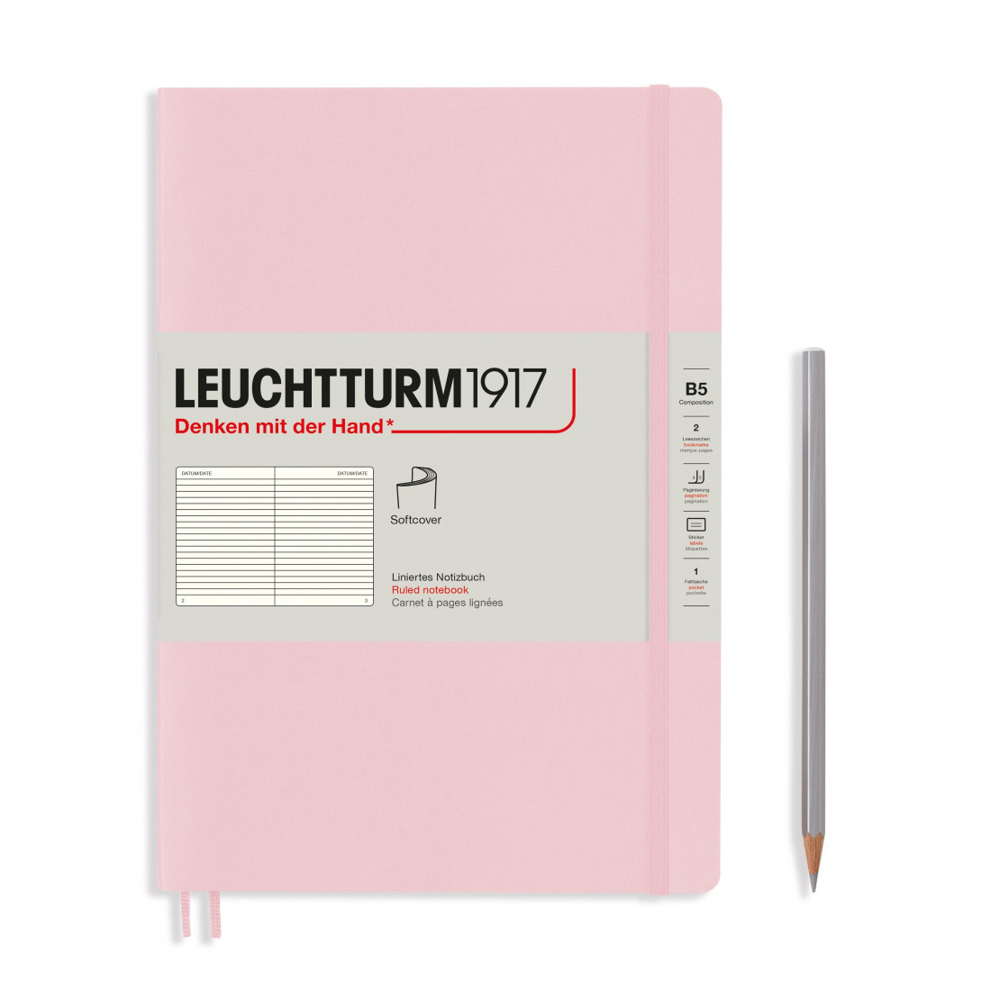 Leuchtturm 1917 Notebook B5, Powder, Ruled Soft Cover