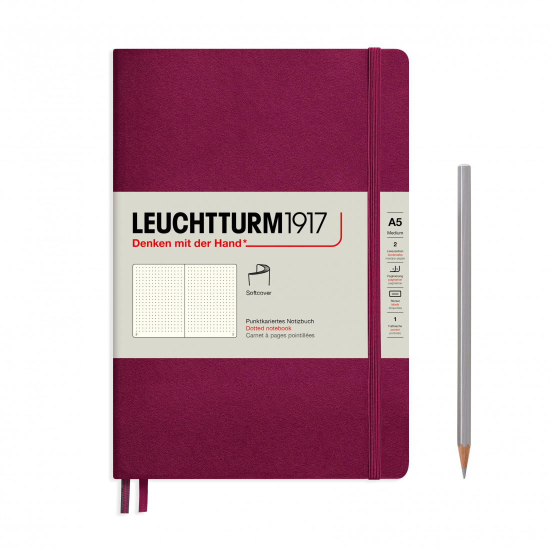 Leuchtturm 1917 Notebook A5 Port Red Dotted Soft Cover
