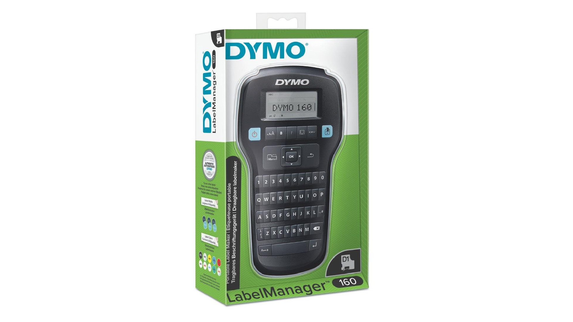 Dymo Label DYMO LabelManager 160 Portable Label Maker with 3 D1 Label Tapes