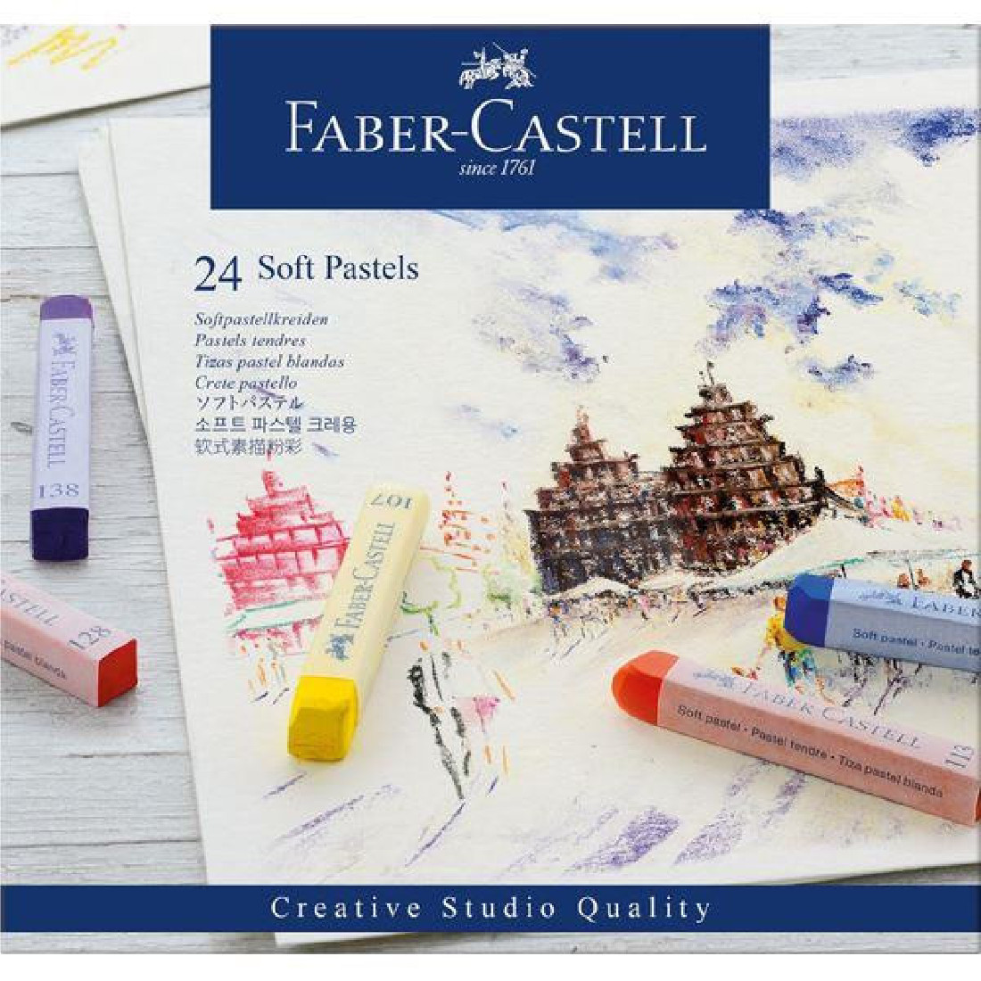 Faber Castell Soft pastels, cardboard wallet of 24