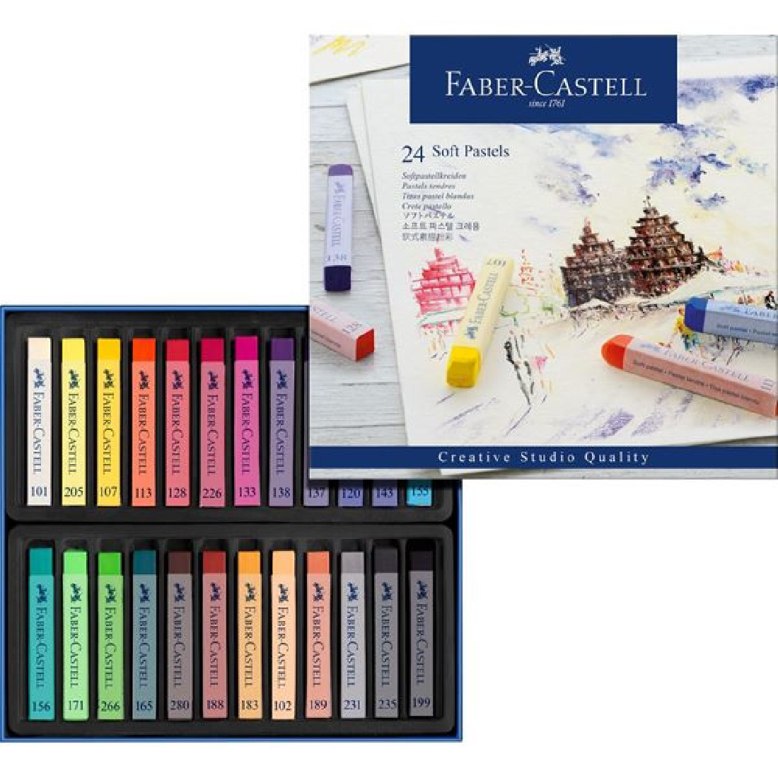 Faber Castell Soft pastels, cardboard wallet of 24 128324