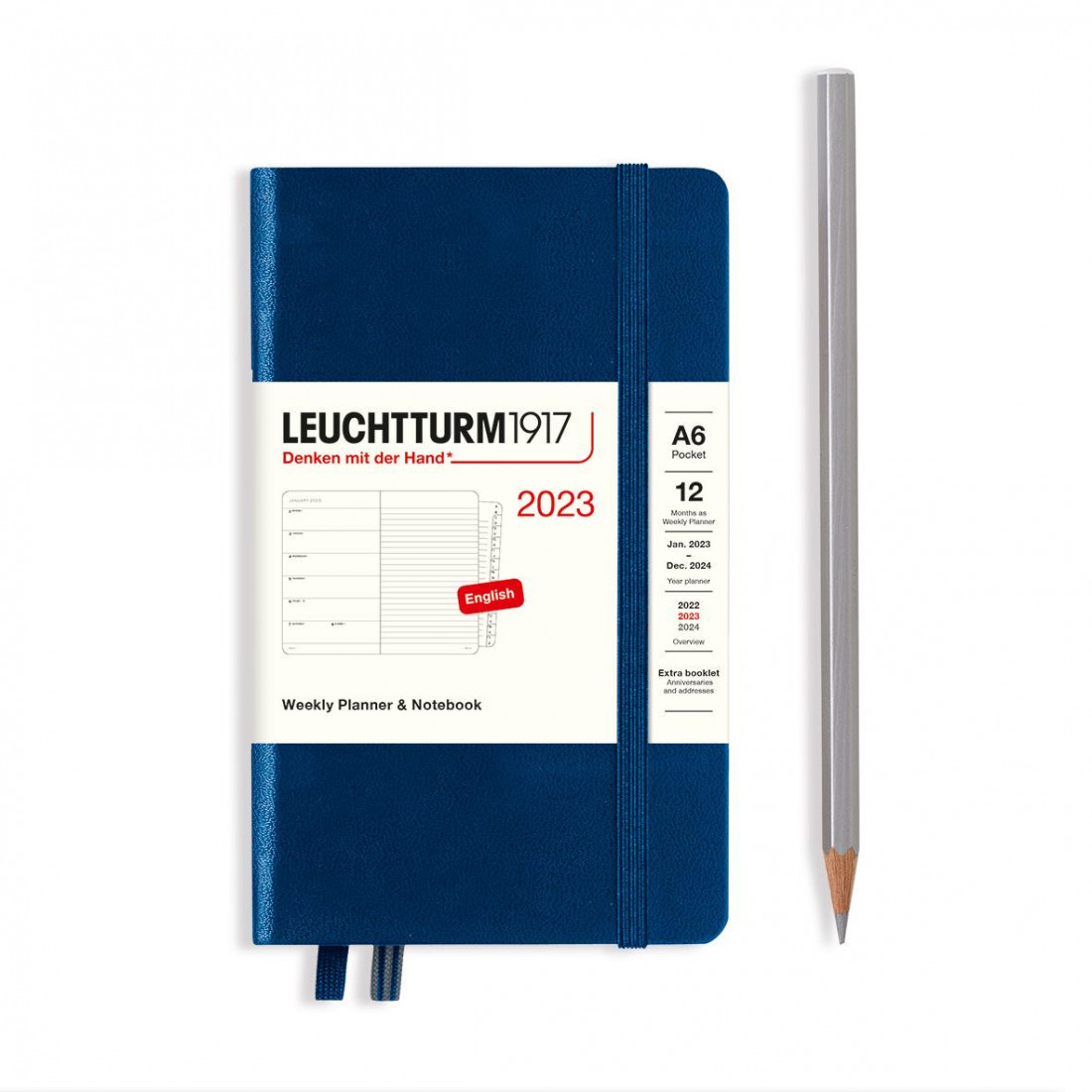 Leuchttrum 1917 Weekly Planner and Notebook 2023, Olive, A6, english