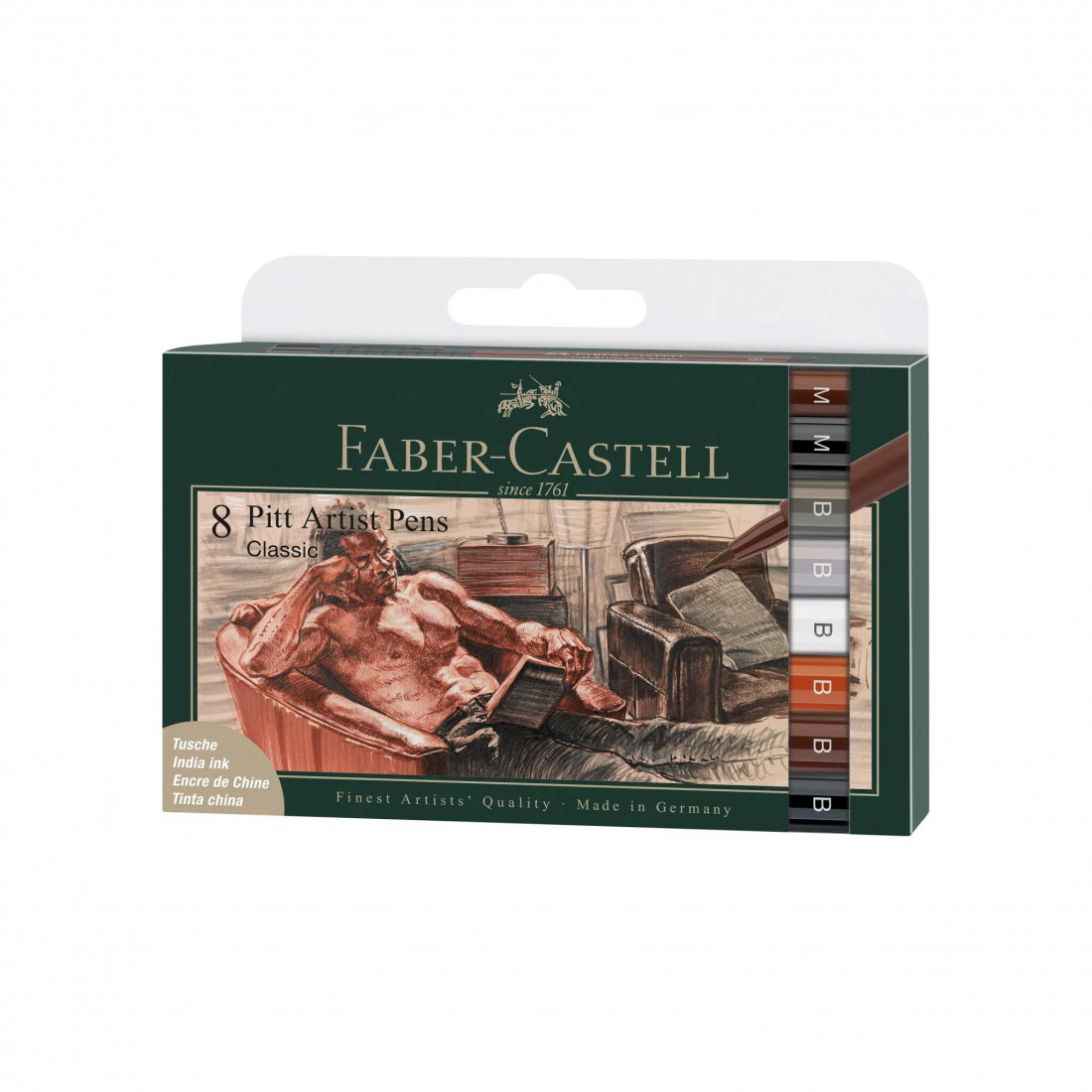 Faber-Castell Pitt Artist Pens Classic tin of 8 167172
