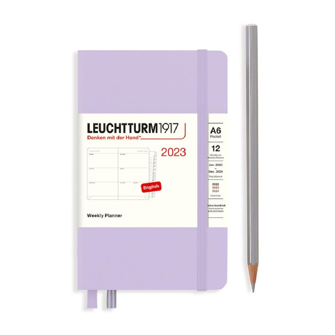 Leuchtturm 1917 Weeky planner 2023 Lilac pocket A6 hard cover