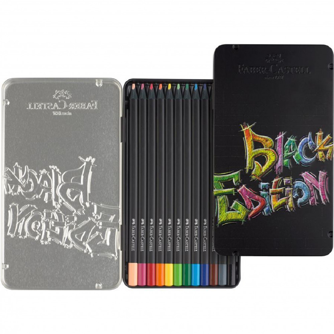 Faber-Castell Colour Pencils Black Edition cardboard wallet of 12  116413