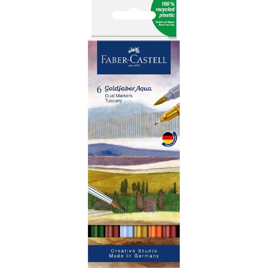 Faber Castell Goldfaber Aqua Dual Marker, wallet of 6, Tuscany 164521