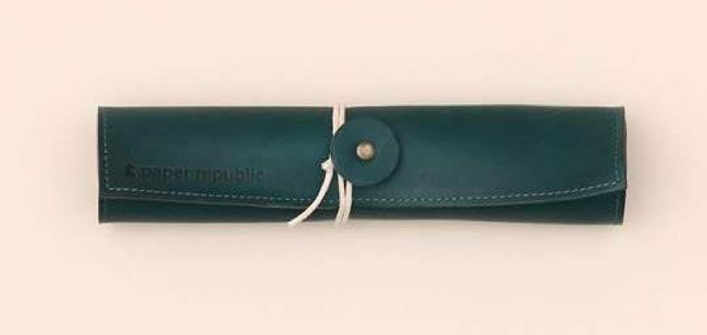 Paper Republic blue petrol leather pen & pencil case