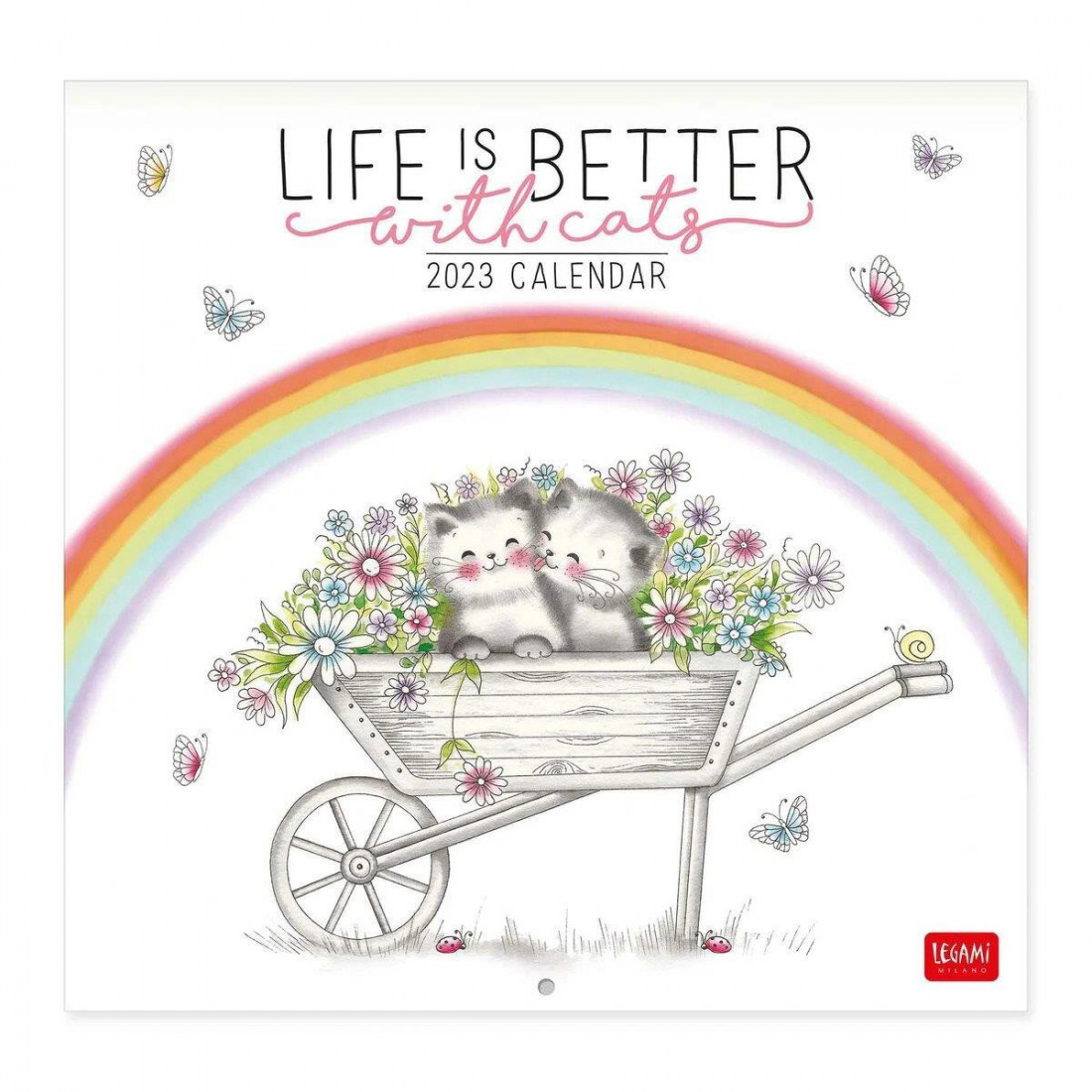 Legami Wall Calendar 2023 the life is better with cats 30 x 29 cm