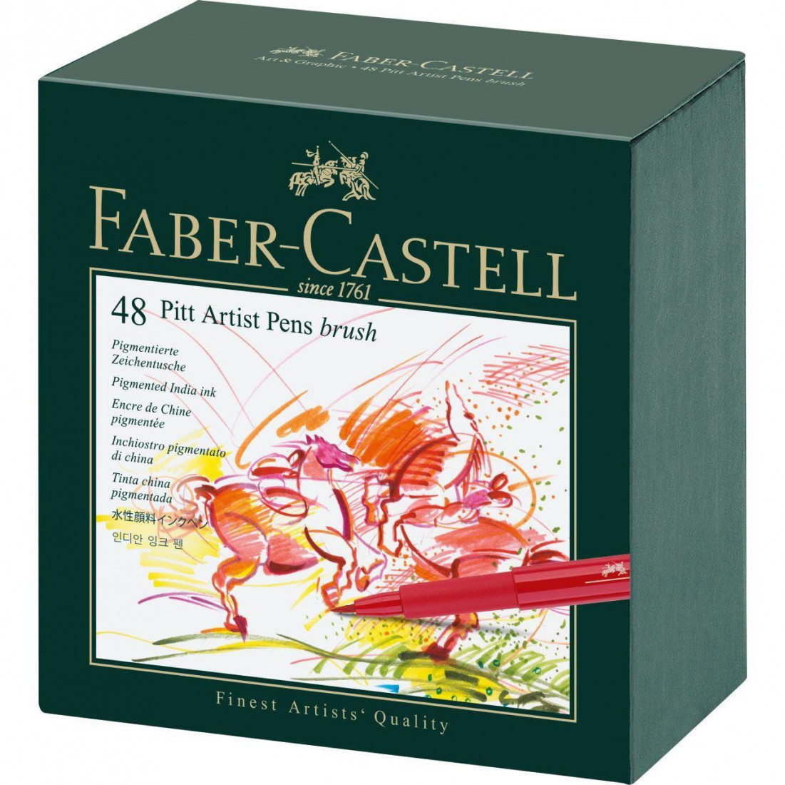 Faber Castell Pitt Artist Pen Brush India ink pen, studio box of 48 167148