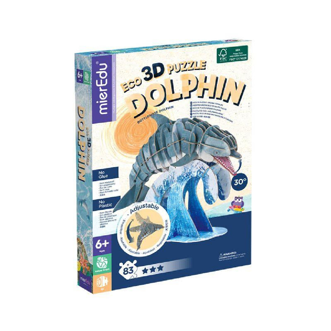 3D Οικολογικό puzzle 83τμχ. Dolphin 00421 Mier Edu
