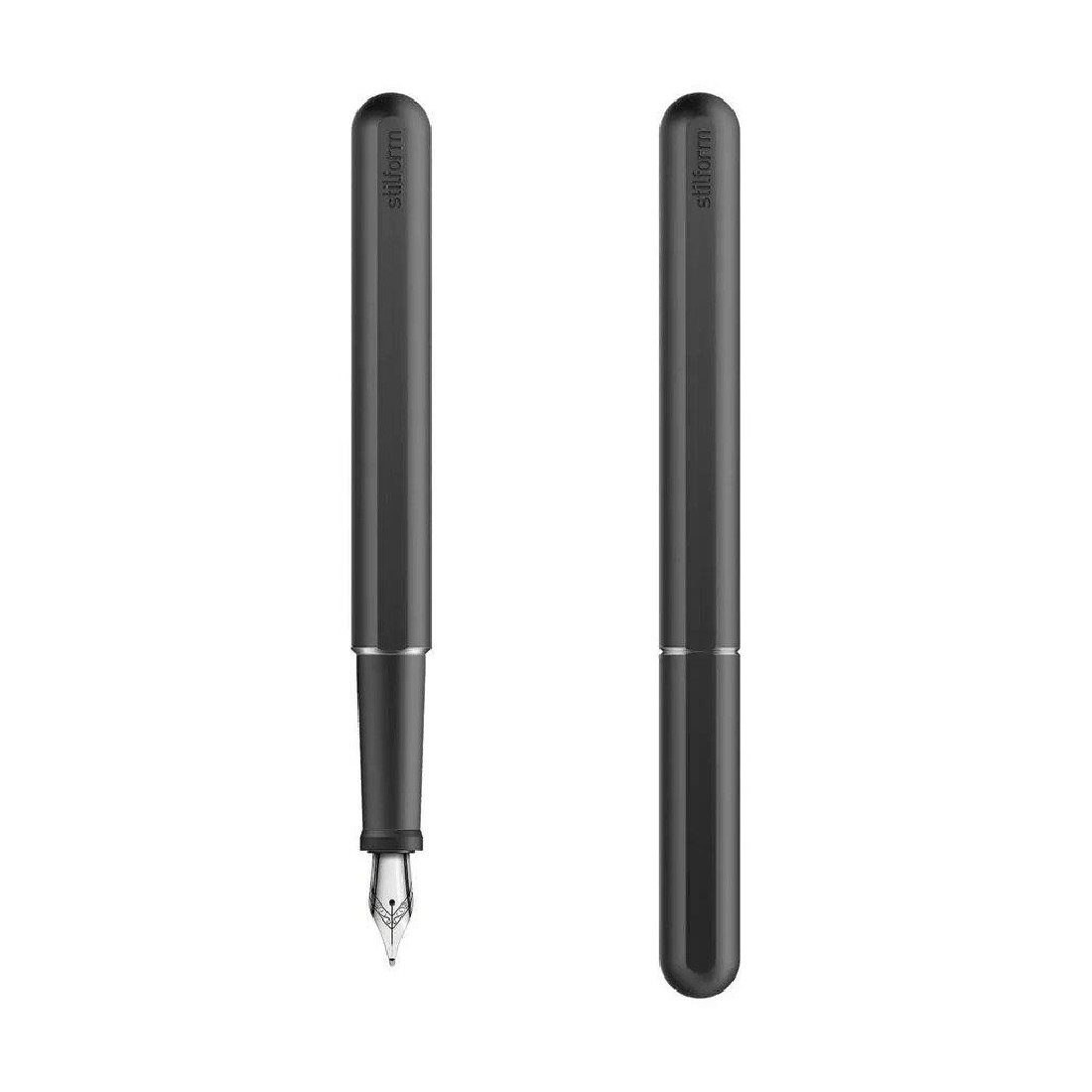 Stilform ink Aluminium fountain pen Warp Black