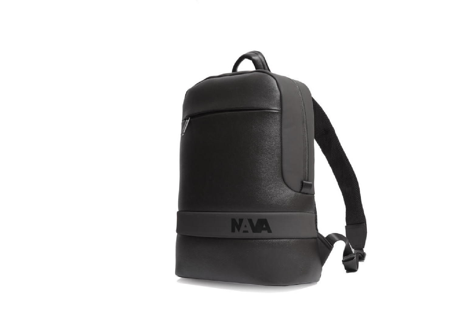 NAVA EASY ADVANCE LEATHER ORGANIZED LAPTOP BACKPACK ONE COMPARTMENT BLACK