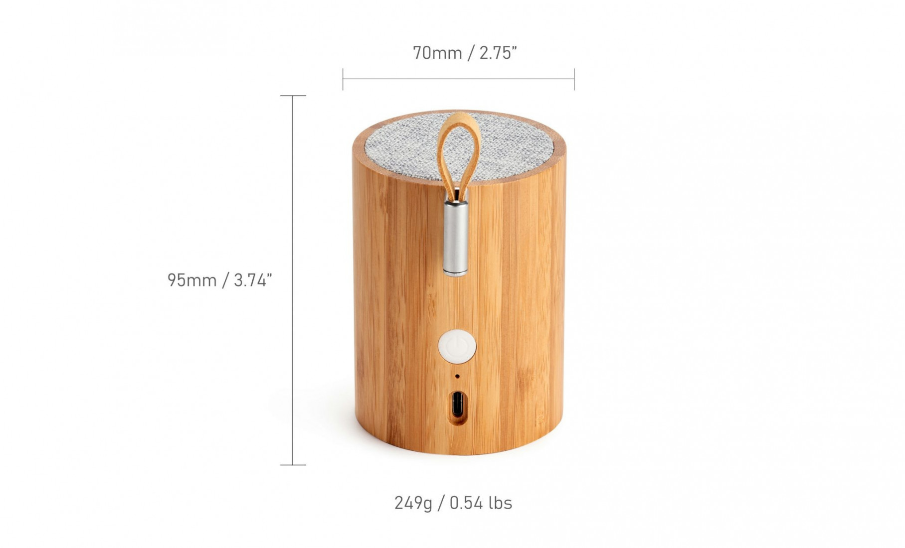 Gingko Drum Light Bluetooth Speaker bamboo