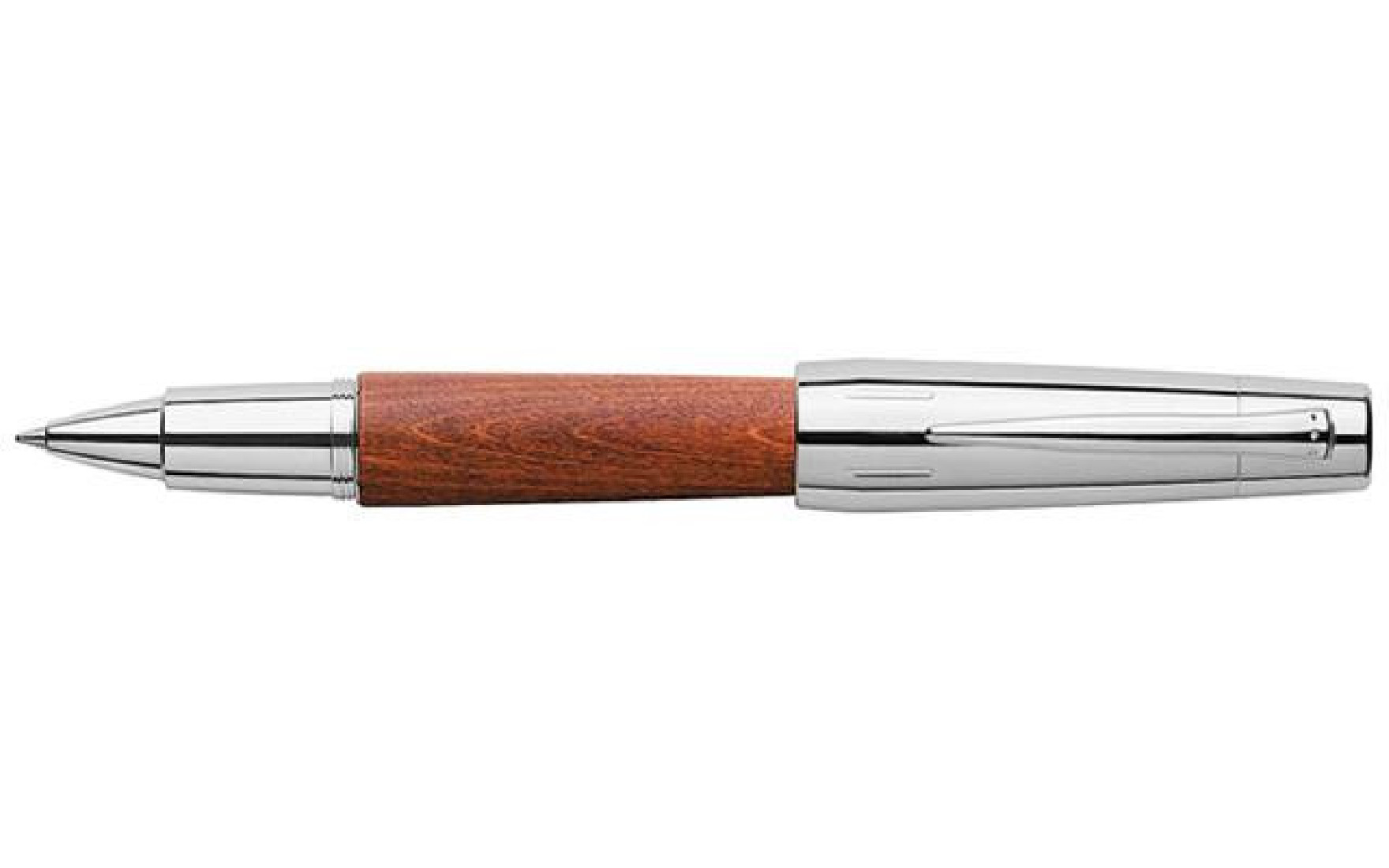 Faber Castell E-Motion Pearwood Brown Chrome Rollerball Pen