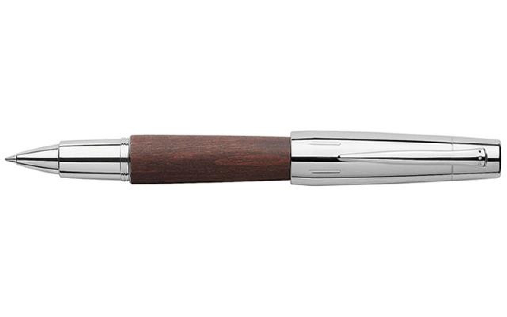 Faber Castell E-Motion Pearwood Dark Brown Chrome Rollerball Pen