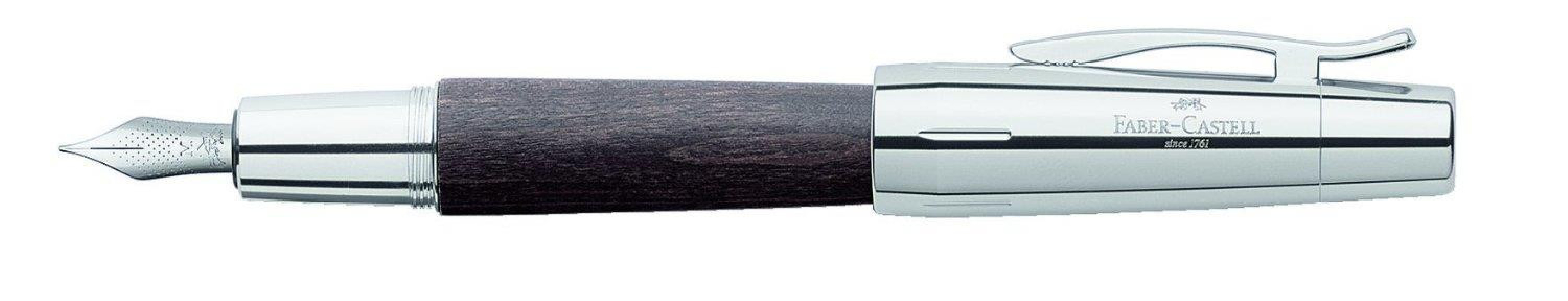 Faber Castell E-Motion Pearwood Black Chrome  Fountain Pen