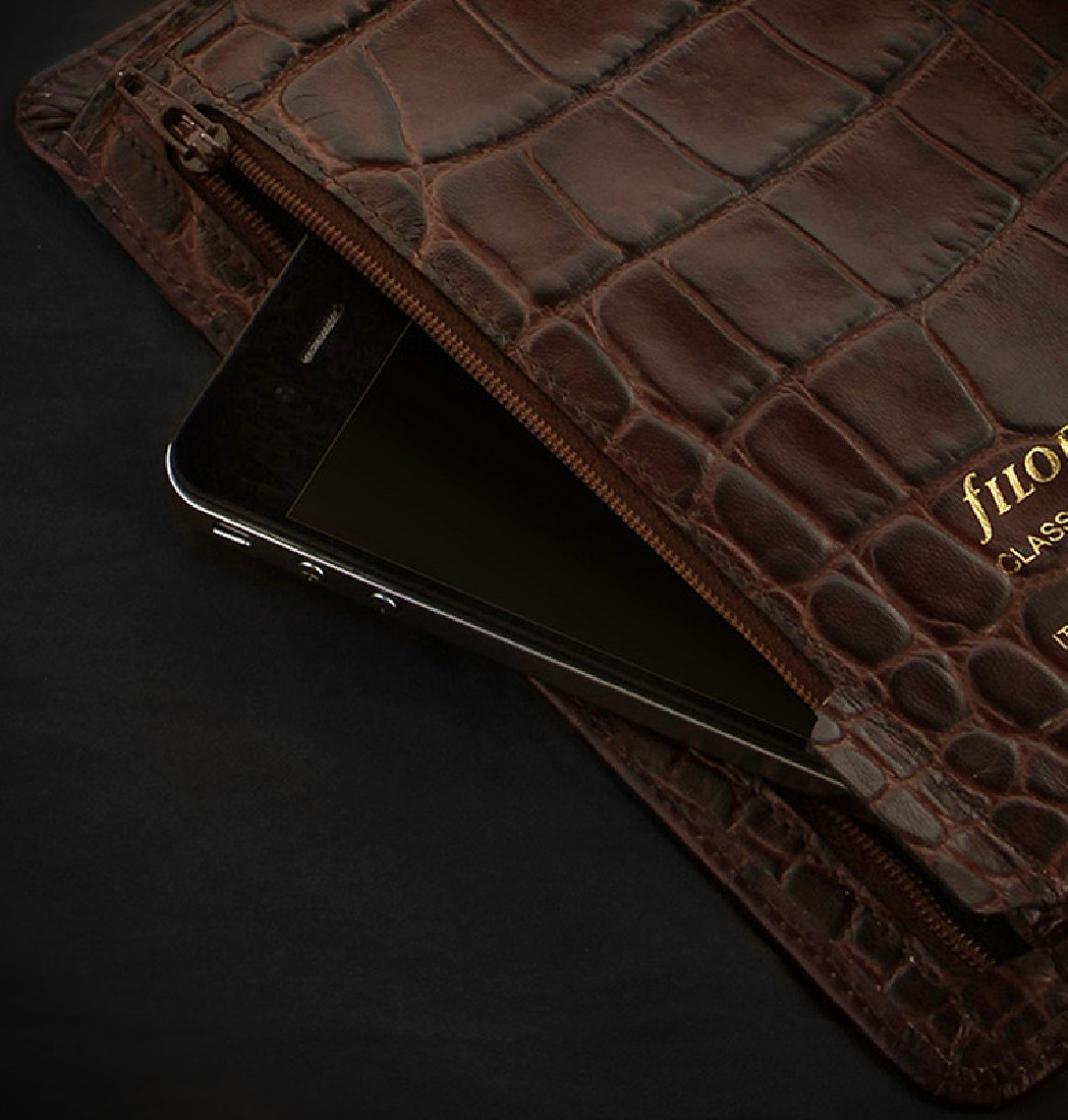 Filofax Organizer Leather Personal Crocodile Chestnut 026016