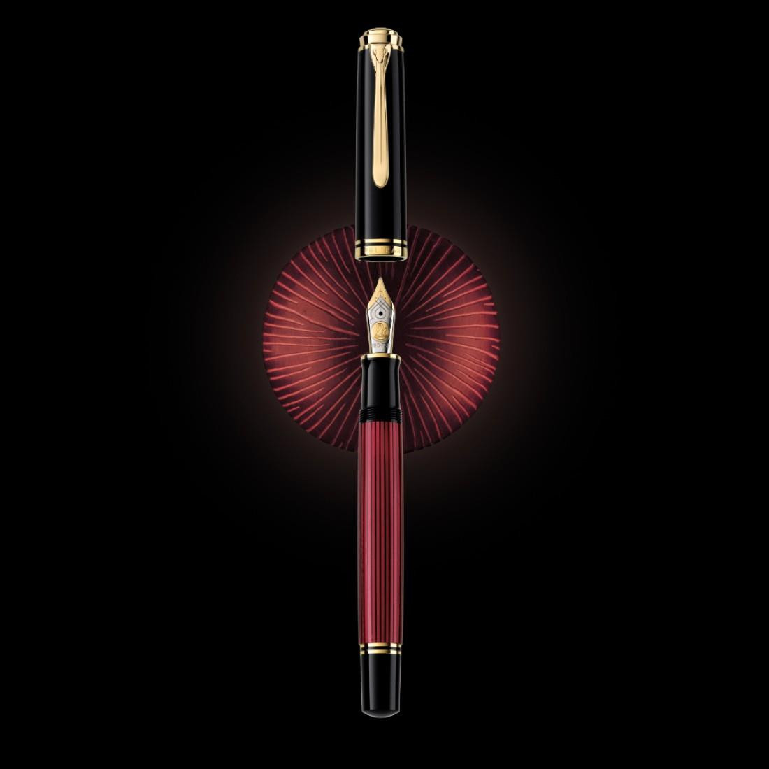 Pelikan Souveran M800 Red-Black Fountain Pen EF/BB/IB nib