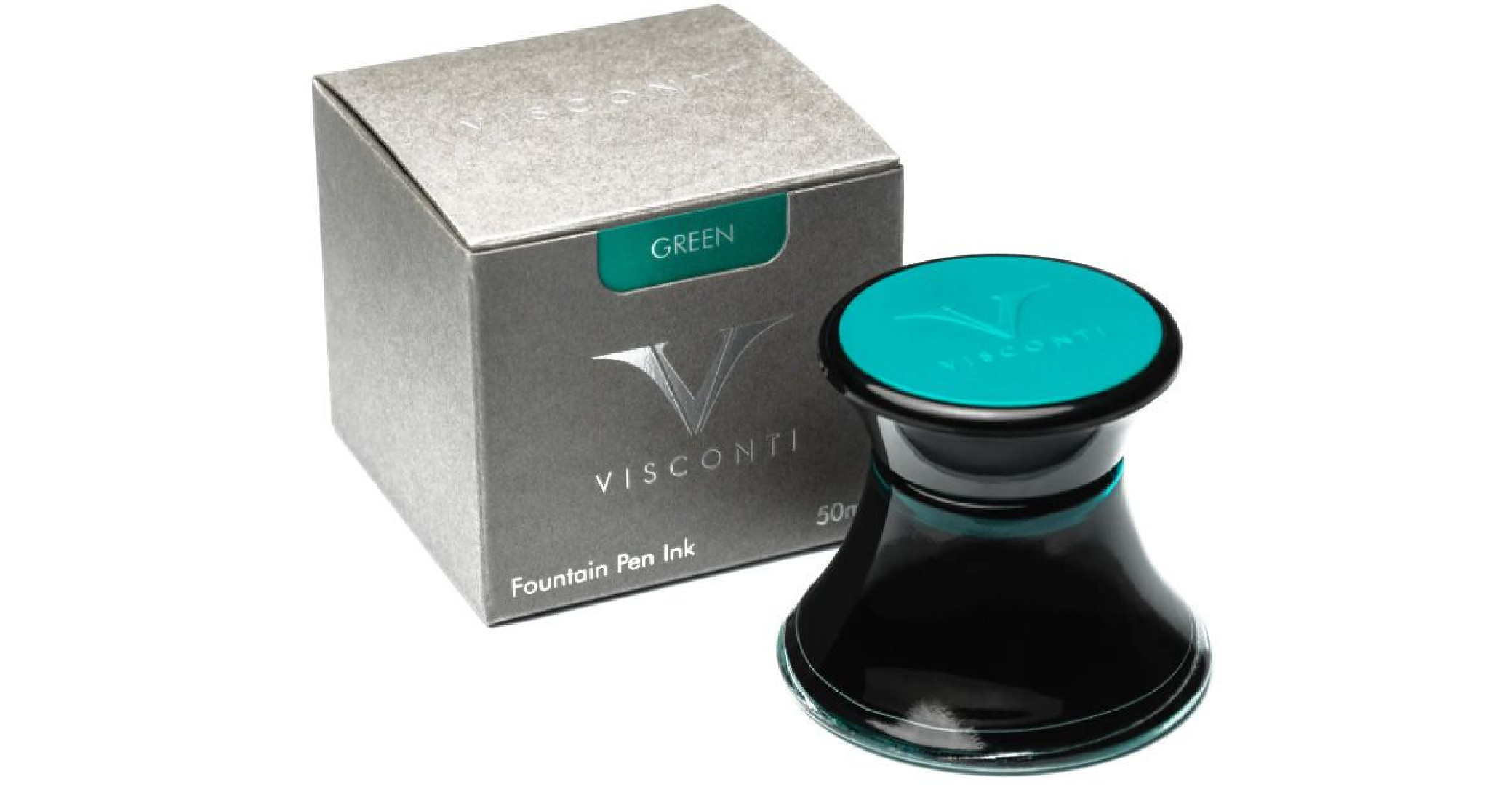 Visconti Glass Inkwell Green 50ml