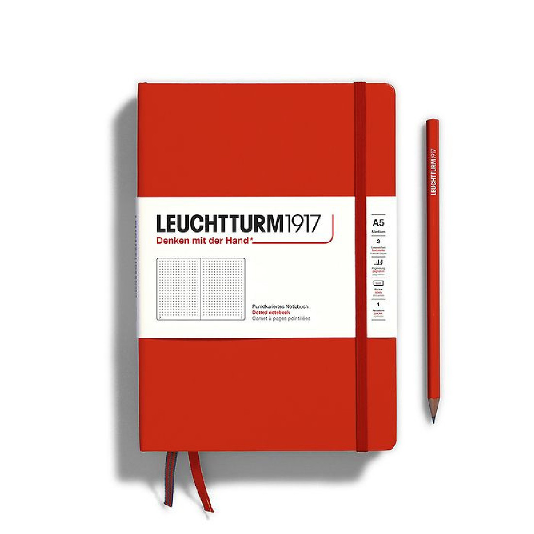 Leuchtturm 1917 Notebook A5 Fox Red Dotted Hard Cover
