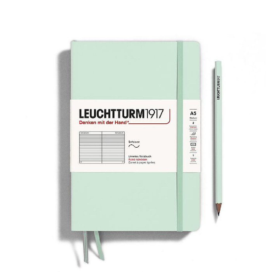 Leuchtturm 1917 Notebook A5 Mint Green Ruled Soft Cover
