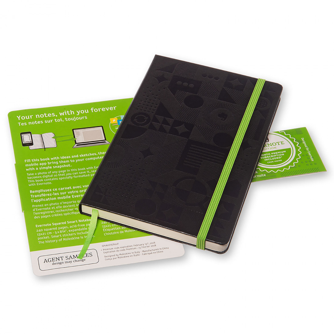 Smart Notebook Evernote Black Ruled Hard Cover 13x21 Moleskine
