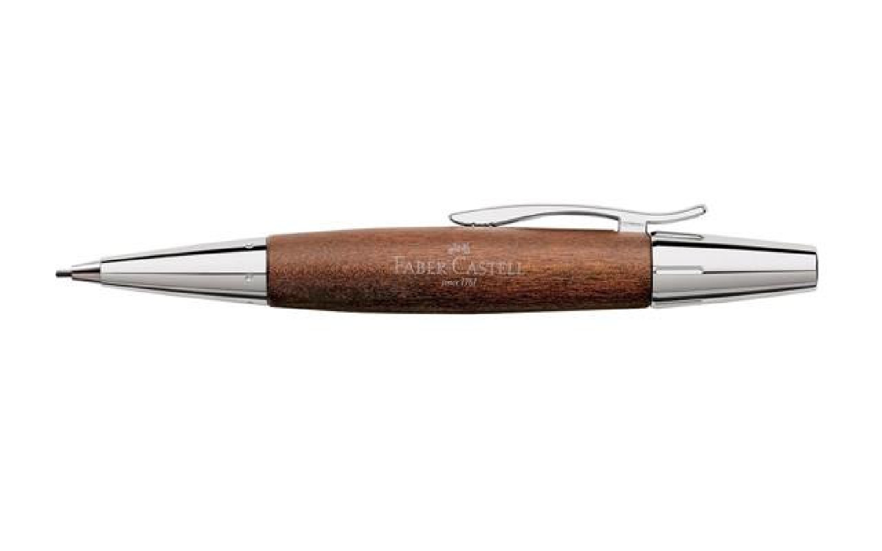 Faber Castell E-Motion Pearwood Brown Chrome 138382 Twist Pencil