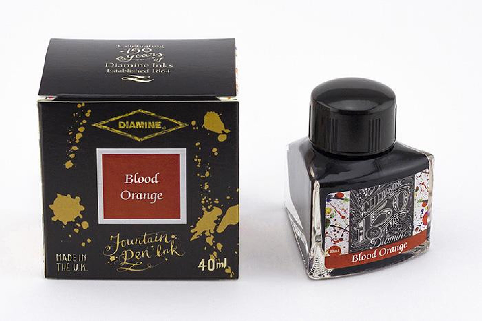 Diamine 40ml Blood Orange 1112 150 years anniversary Fountain pen ink bottle