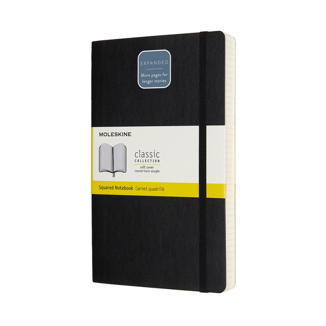 Notebook Large 13x21 Squared Expanded Version Black Soft Cover Moleskine