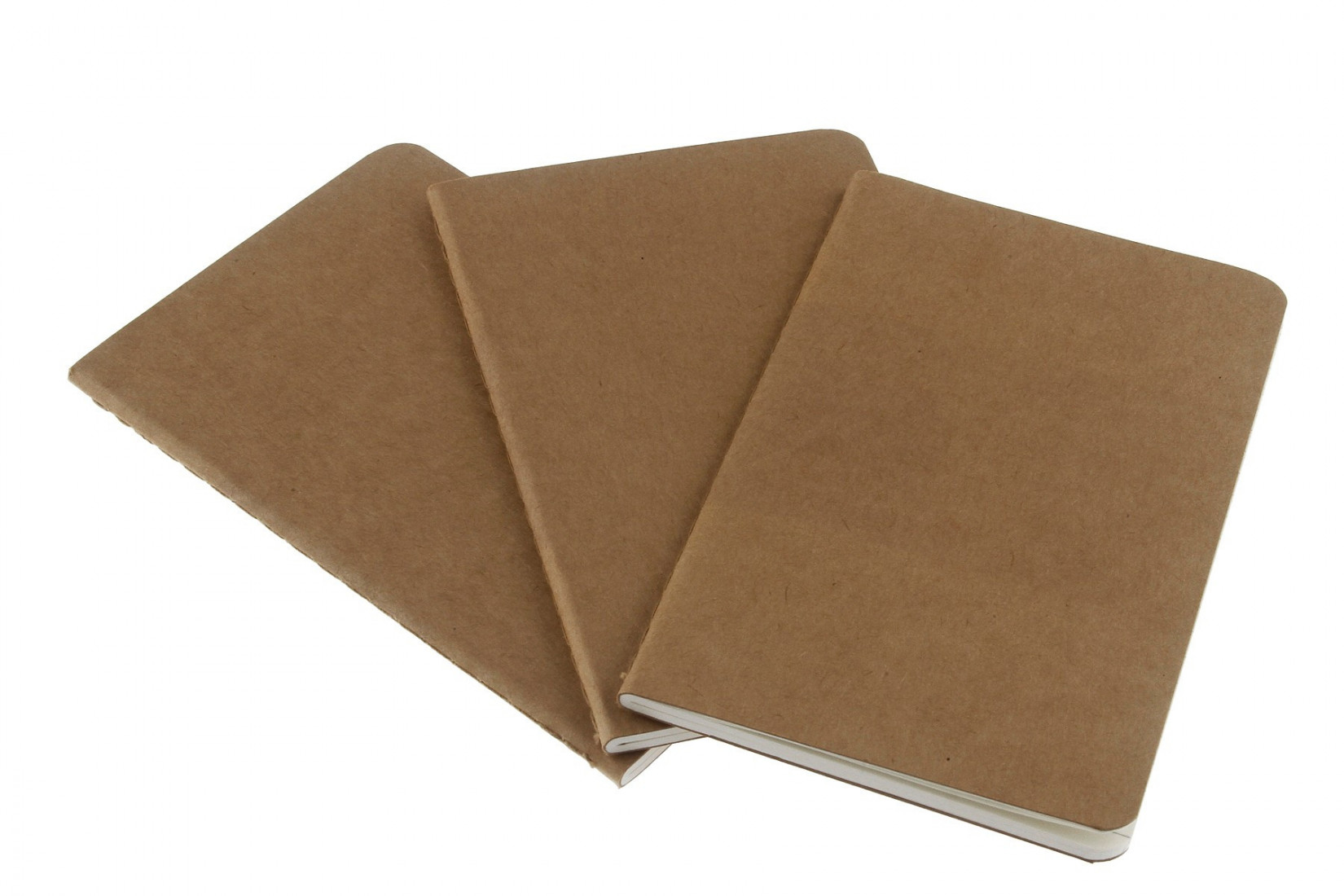 Set of 3 Plain Journals Kraft Soft cover 9x14 Moleskine